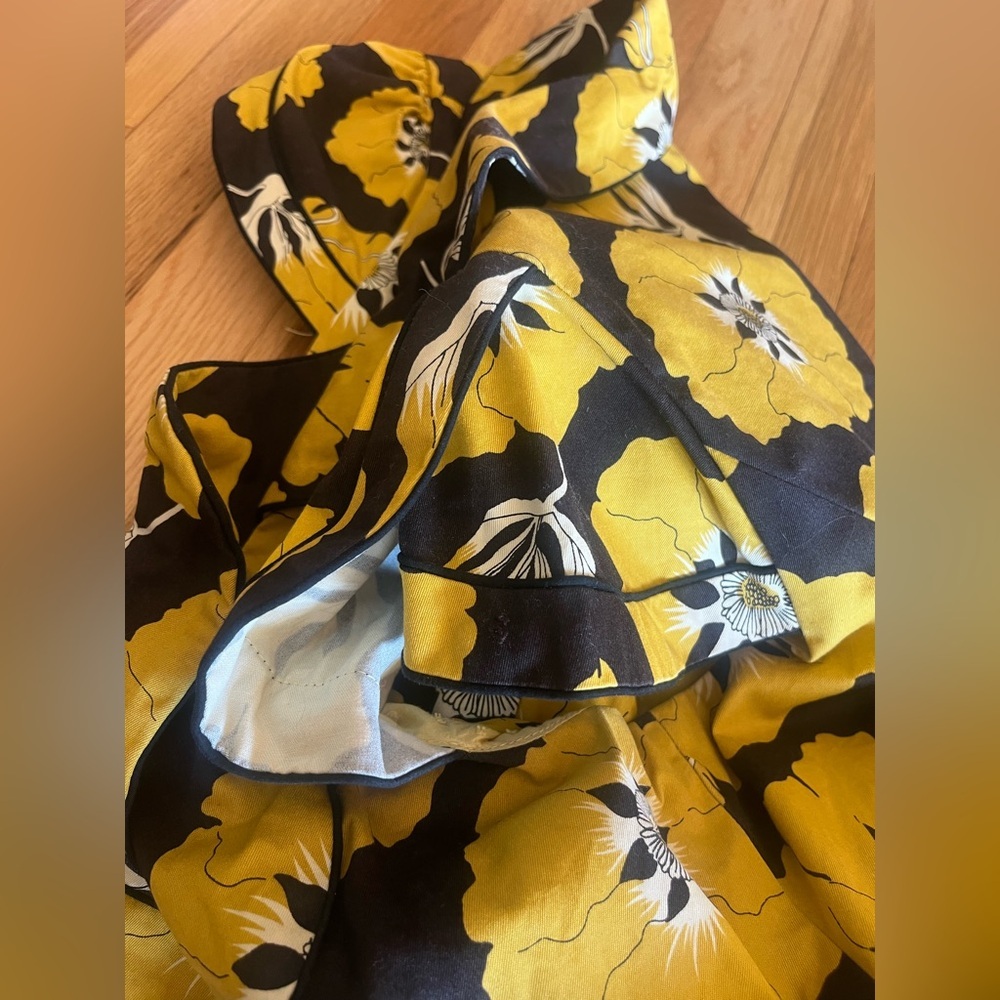 Elevenses Anthropologie Size 14 Yellow and Black Flower jacket - Picture 2 of 9